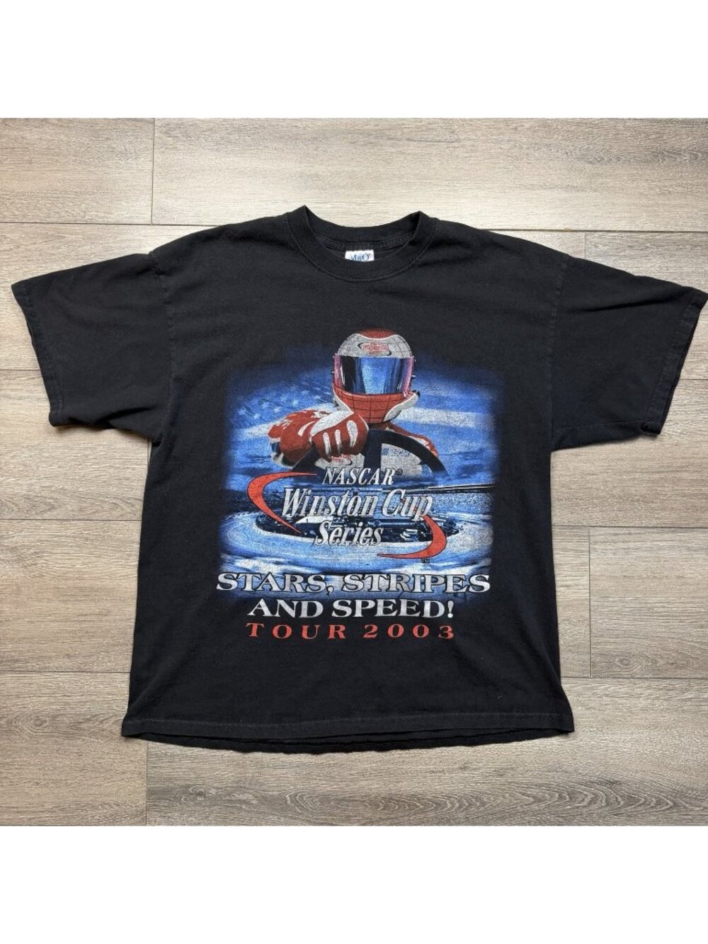 Vintage 2003 NASCAR Winston Cup Series Tour Shirt XL Racing Stars Stripes Speed